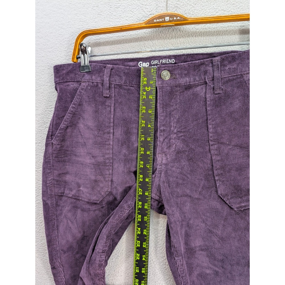 Gap Girlfriend Corduroy Pants Women's 10/30R Purple Cotton Tapered Stretch Y2K - Picture 6 of 9